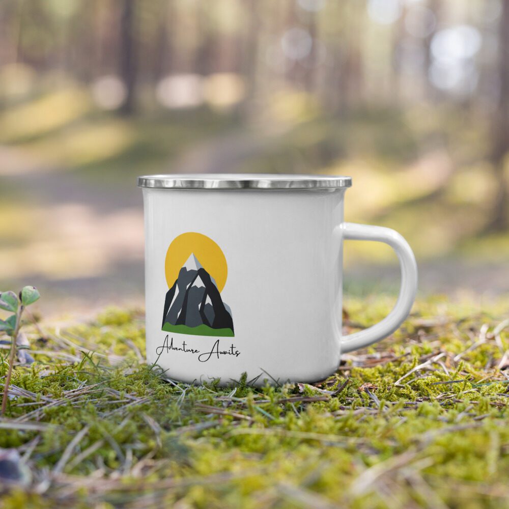 Adventure Awaits Enamel Camp Mug
