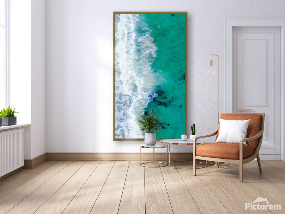 framed wall art featuring waves