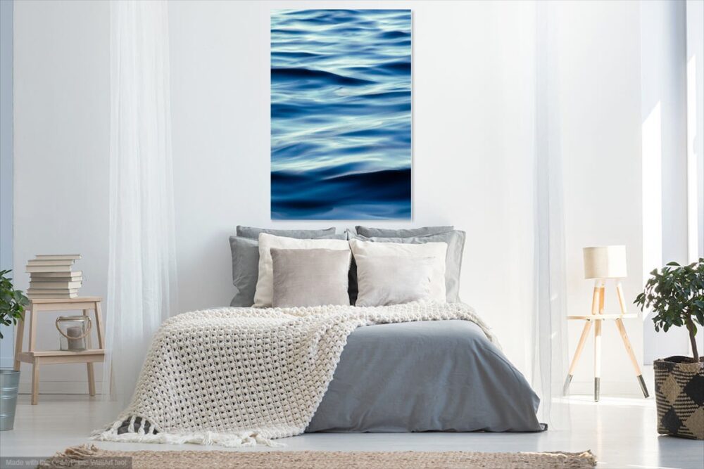 long exposure print of rapid moving water